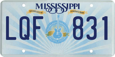 MS license plate LQF831