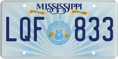 MS license plate LQF833