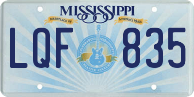 MS license plate LQF835