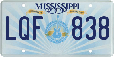 MS license plate LQF838