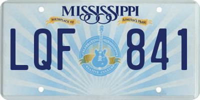 MS license plate LQF841