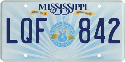 MS license plate LQF842