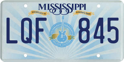 MS license plate LQF845