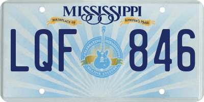 MS license plate LQF846