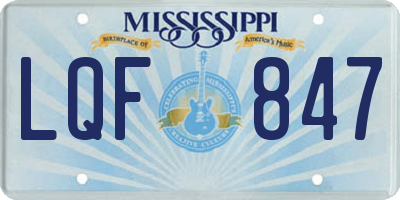MS license plate LQF847