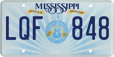 MS license plate LQF848
