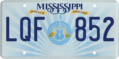 MS license plate LQF852