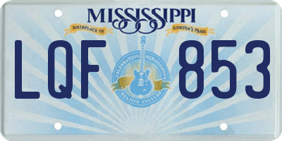 MS license plate LQF853