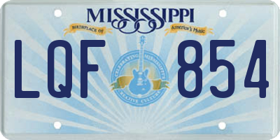 MS license plate LQF854