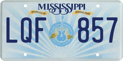 MS license plate LQF857