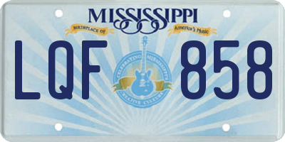 MS license plate LQF858