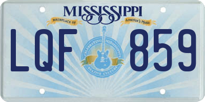 MS license plate LQF859