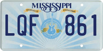 MS license plate LQF861