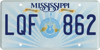 MS license plate LQF862