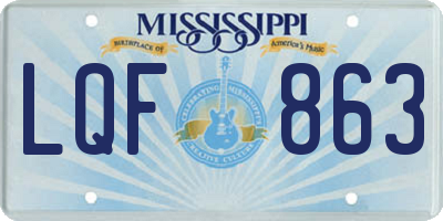 MS license plate LQF863