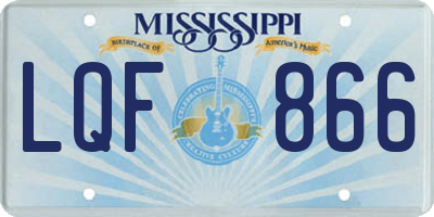 MS license plate LQF866
