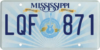 MS license plate LQF871