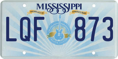 MS license plate LQF873