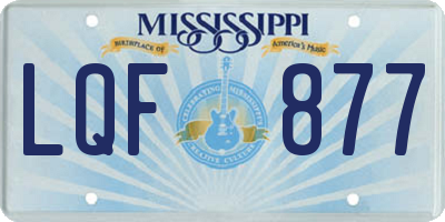 MS license plate LQF877