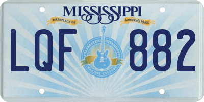 MS license plate LQF882