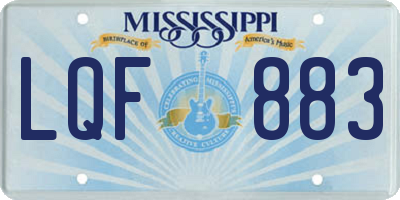 MS license plate LQF883