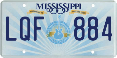 MS license plate LQF884