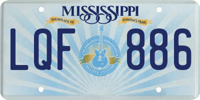 MS license plate LQF886