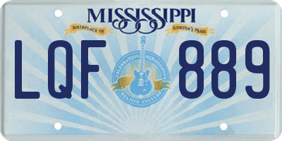 MS license plate LQF889