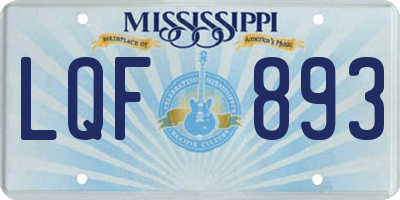MS license plate LQF893