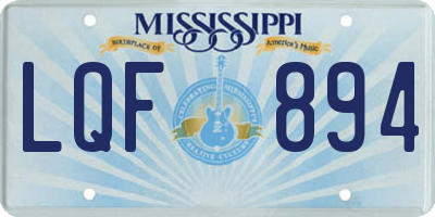 MS license plate LQF894