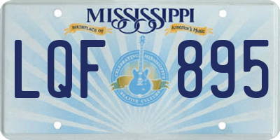 MS license plate LQF895