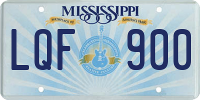 MS license plate LQF900