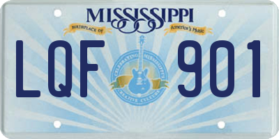MS license plate LQF901