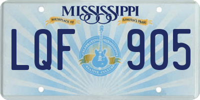 MS license plate LQF905