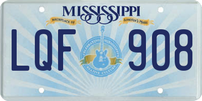 MS license plate LQF908