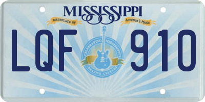 MS license plate LQF910