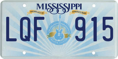 MS license plate LQF915