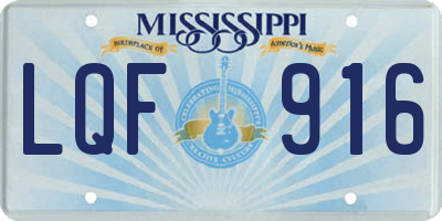 MS license plate LQF916