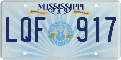 MS license plate LQF917