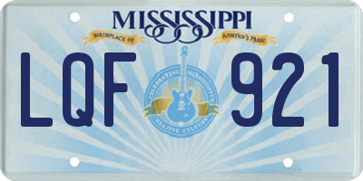 MS license plate LQF921