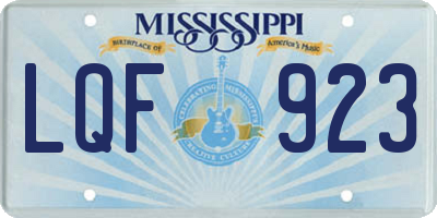 MS license plate LQF923