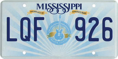 MS license plate LQF926