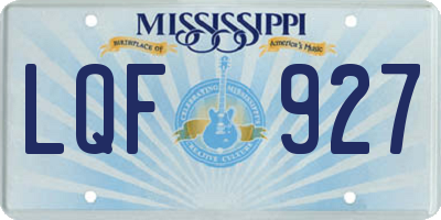 MS license plate LQF927