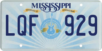 MS license plate LQF929