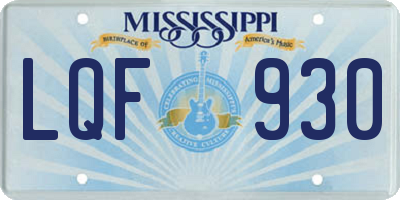 MS license plate LQF930