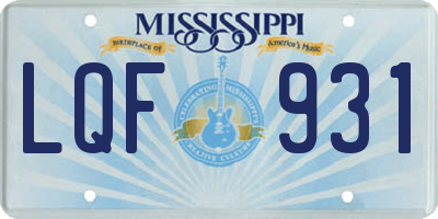 MS license plate LQF931