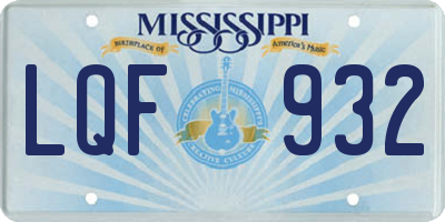MS license plate LQF932