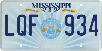 MS license plate LQF934