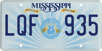 MS license plate LQF935