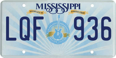 MS license plate LQF936